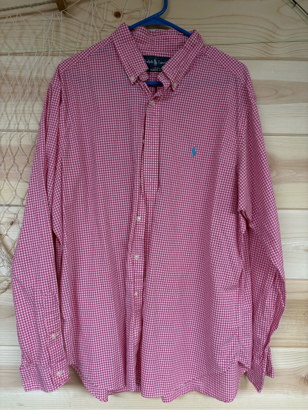 Ralph Lauren Red and White Gingham Button-Down Shirt